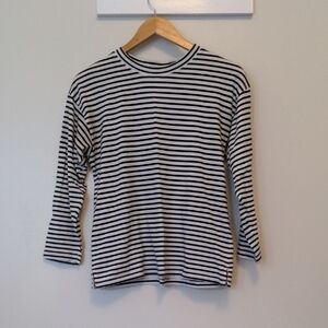 AYR French Fry Striped Black and White Long Sleeve Tee
